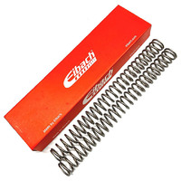 Pair of metal coil springs next to a red Eibach box.