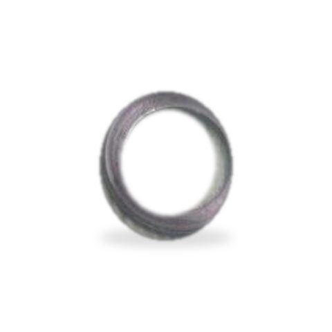 Circular metal washer on a white background