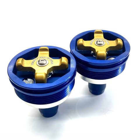KYB AOS Enzo Fork Cap Compression Adjuster Assembly Blue-Gold