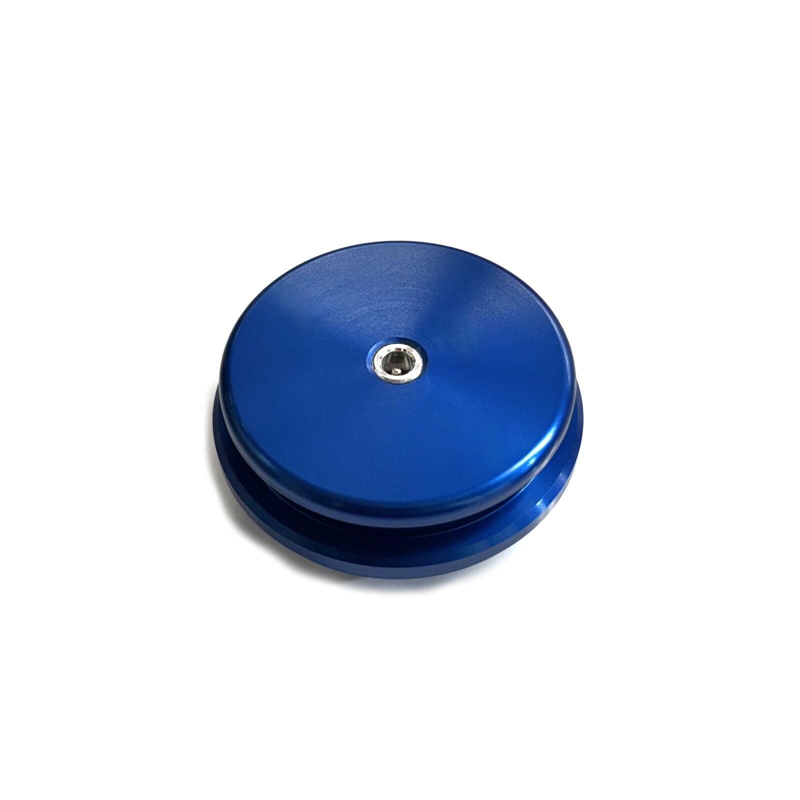 ER-BC54RC-BL - Inmotion Suspension Enzo Racing Technica 54mm reduced volume bladder cap in blue anodised aluminium with Schrader valve